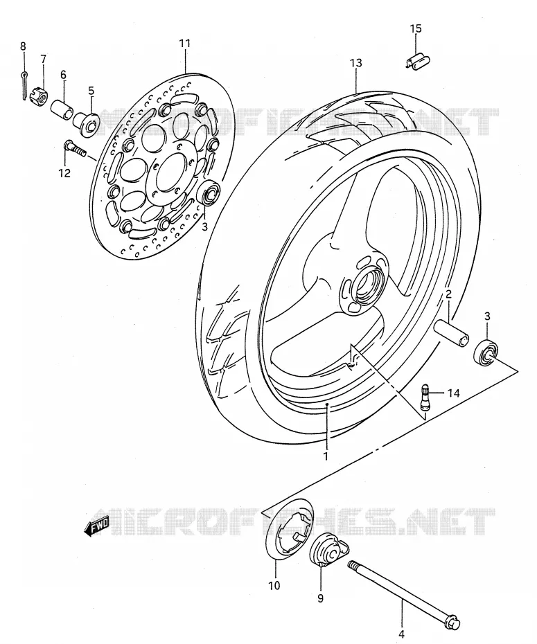 ROUE AVANT Suzuki MOTO 500 GS-E 1996  GS500ESKT(E28)