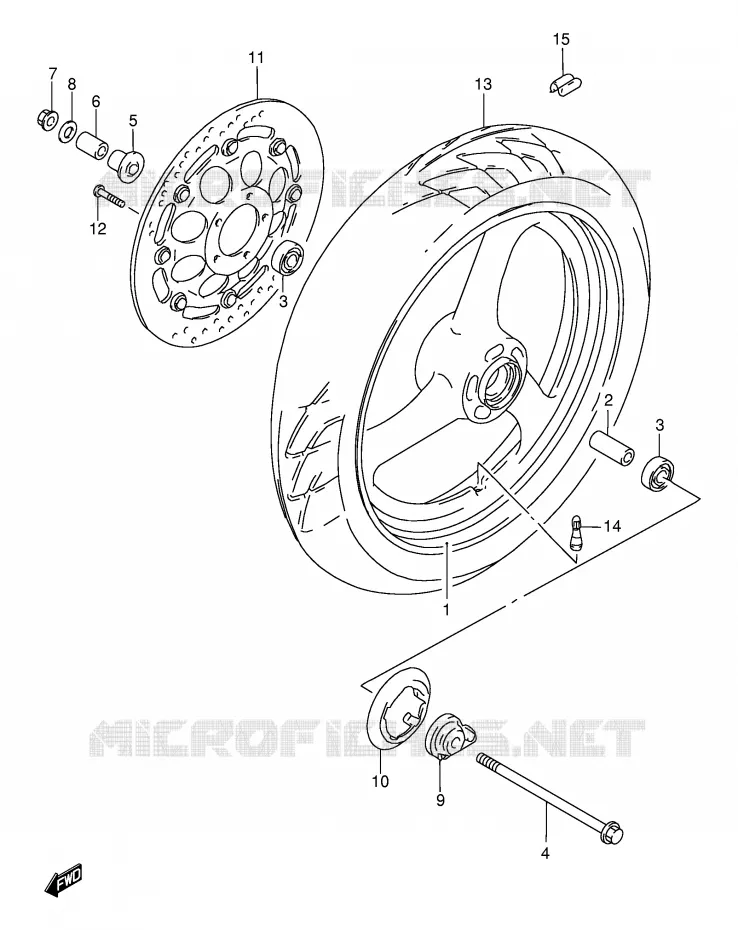 ROUE AVANT Suzuki MOTO 500 GS-E 2002  GS500HUK2(E2)