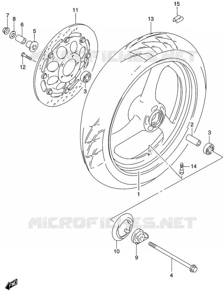 ROUE AVANT Suzuki MOTO 500 GS-E 2003  GS500UK3(P19)