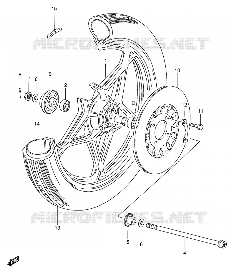 ROUE AVANT (VOIR NOTE) Suzuki MOTO 125 GS 1982  GS125EZ(E1)