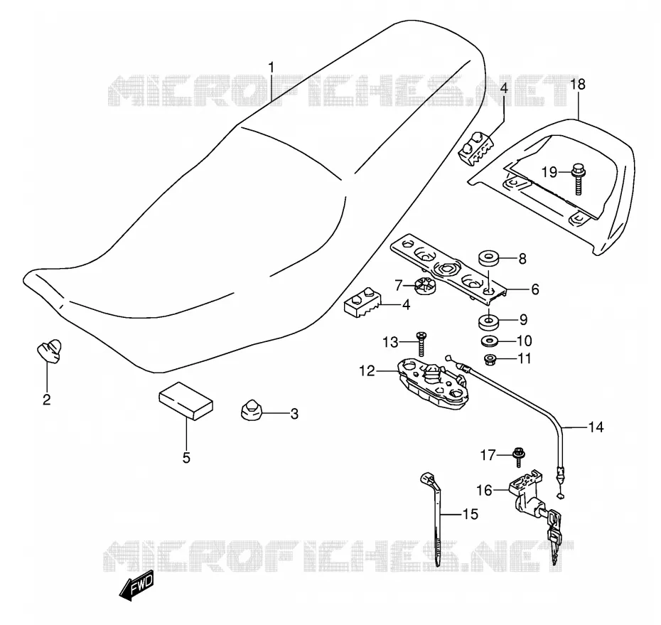SELLE (MODELE K/L/M/N/P/R) Suzuki MOTO 500 GS-E 1995  GS500ESKS(E2)