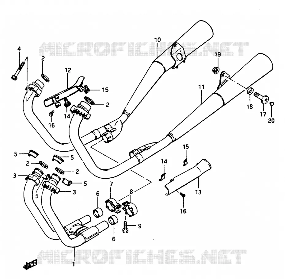 SILENCIEUX Suzuki MOTO 1150 GS 1985  GS1150ESF(E/F/G)