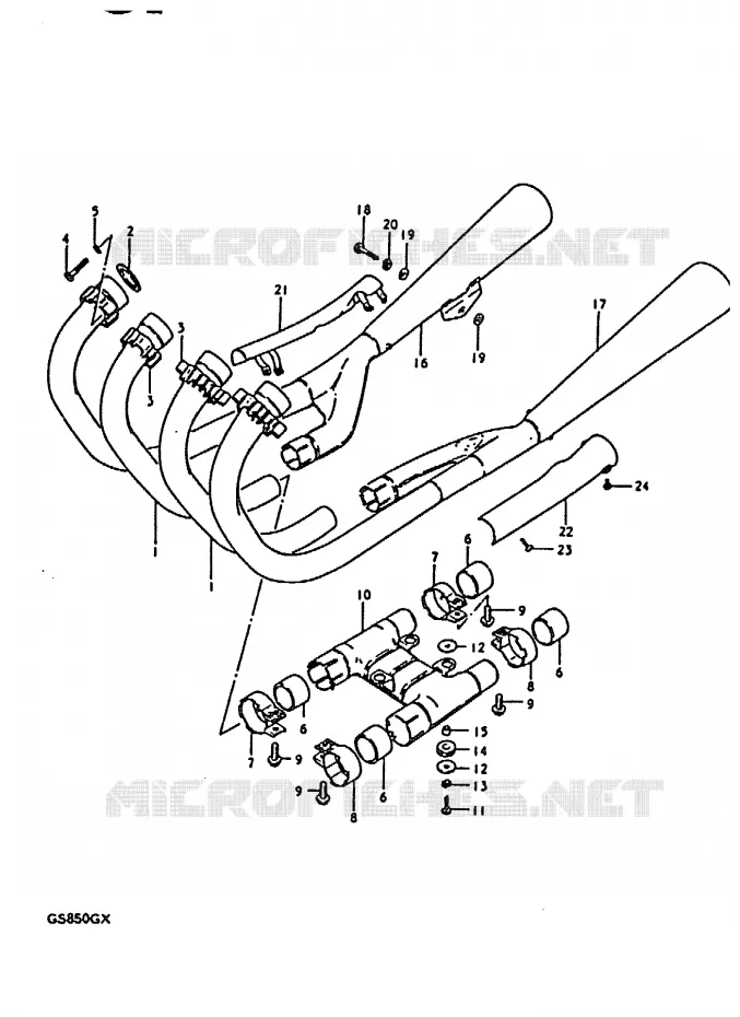 SILENCIEUX Suzuki MOTO 850 GS 1981  GS850GX(T/X)