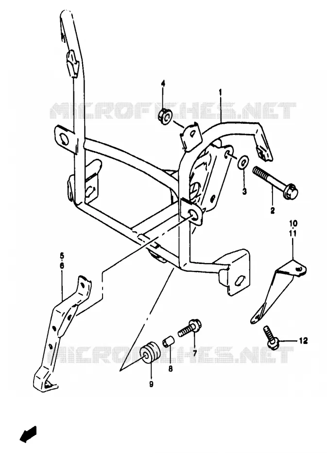 SUPPORT CARENAGE TETE DE FOURCHE (ARAIGNEE) (GSF1200ST/SV/SAV/SW/SAW/SX/SAX/SY/SAY) Suzuki MOTO 1200 BANDIT 1998  GSF1200W/GSF1200SW/GSF1200SAW