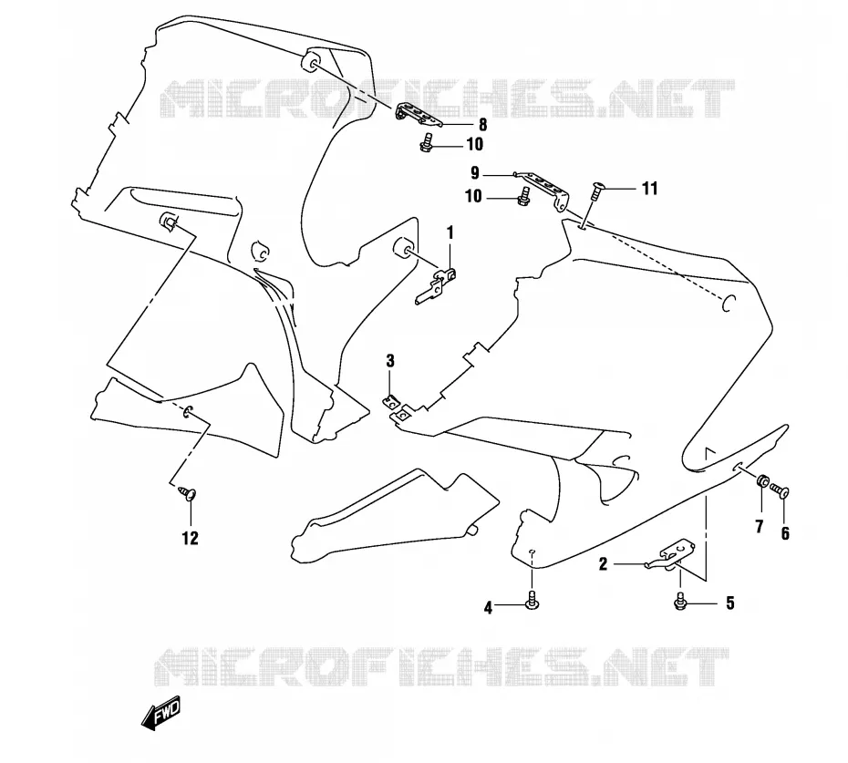 SUPPORTS / FIXATIONS CARENAGES (GS500FK4/FUK4) Suzuki MOTO 500 GS-F 2004  GS500FUK4(P19)