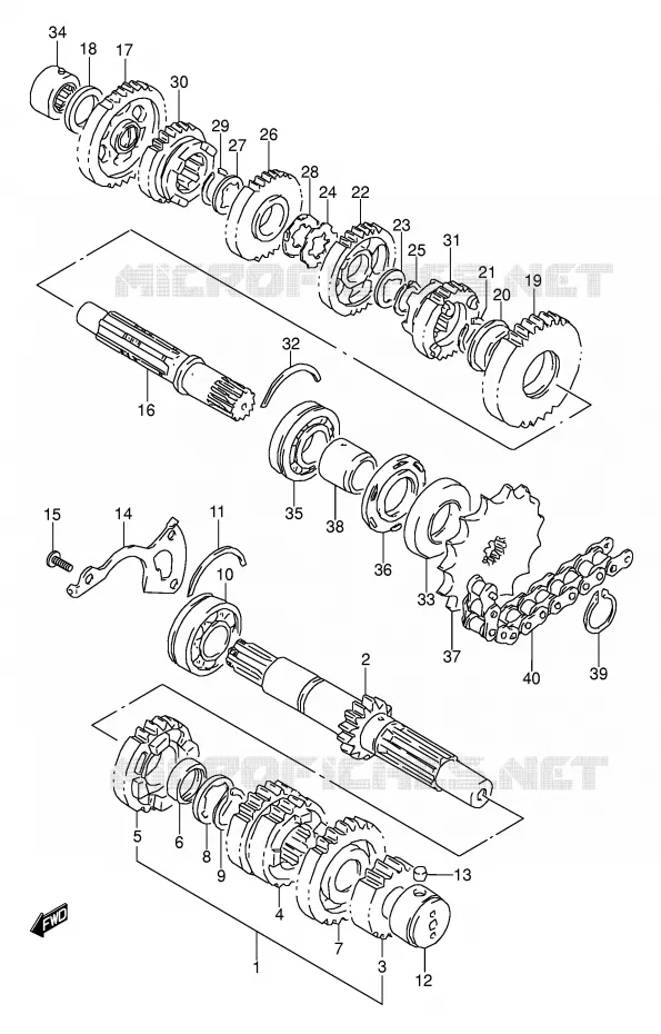 TRANSMISSION Suzuki MOTO 500 GS-E 1996  GS500EUT(E2)
