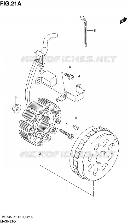 ALLUMAGE ROTOR - STATOR (RM-Z450L0/L1) Suzuki MOTO 450 RM-Z 2011  RM-Z450L1(E19)
