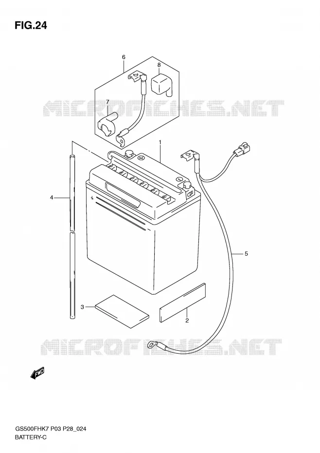 BATTERIE Suzuki MOTO 500 GS-E 2009  GS500HK9(P3)