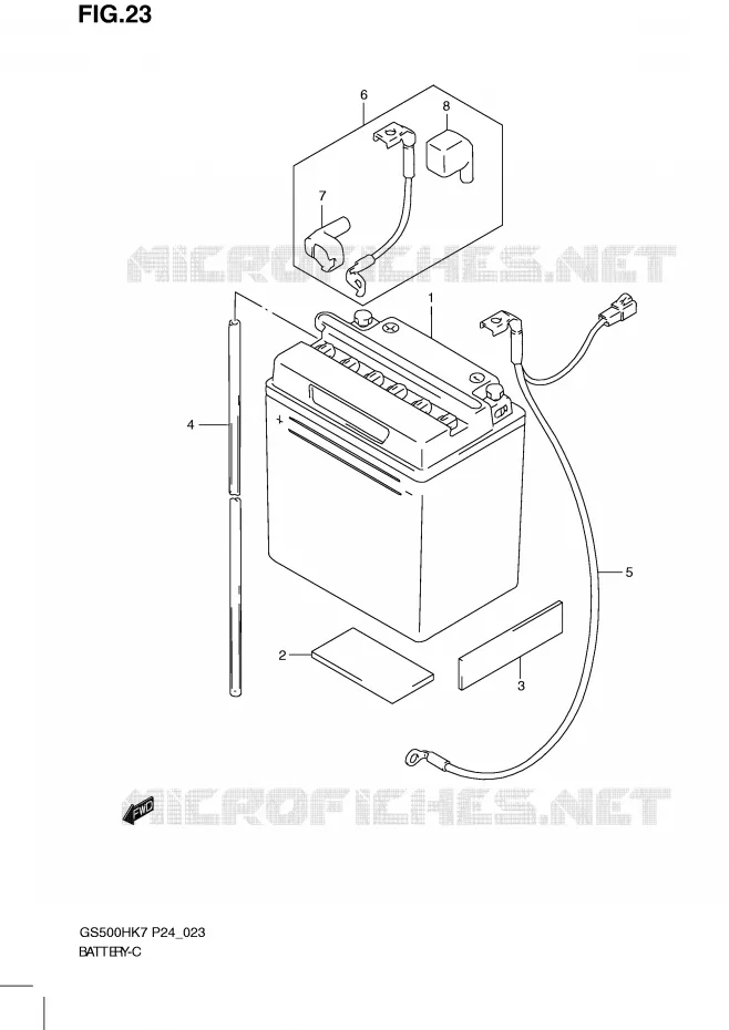 BATTERIE Suzuki MOTO 500 GS-E 2010  GS500HL0(P24)
