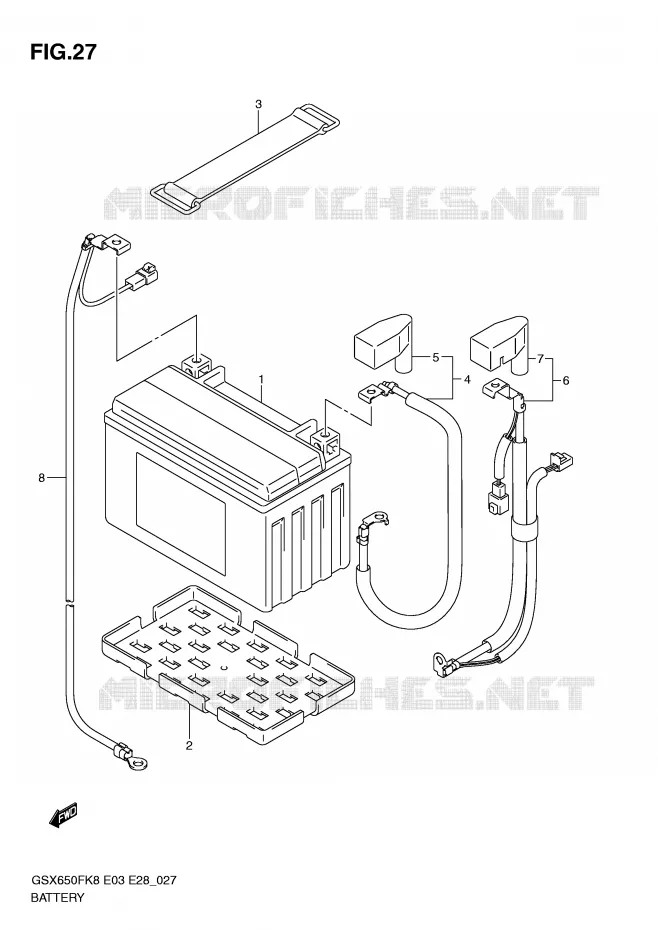 BATTERIE Suzuki MOTO 650 GSX-F 2008  GSX650FK8(E3/E28)
