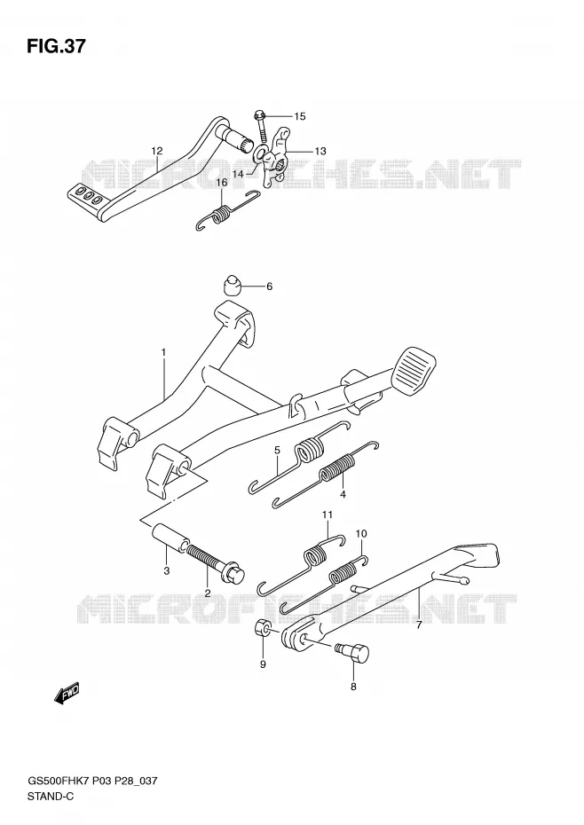 BEQUILLE Suzuki MOTO 500 GS-F 2007  GS500FHK7(P3)