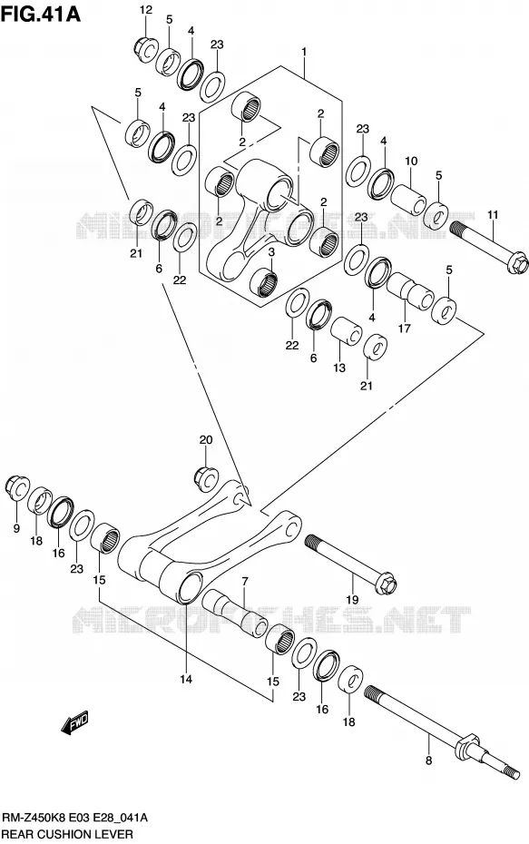 BIELLETTE DE SUSPENSION ARRIERE (RM-Z450L0/L1) Suzuki MOTO 450 RM-Z 2011  RM-Z450L1(E3/E28)