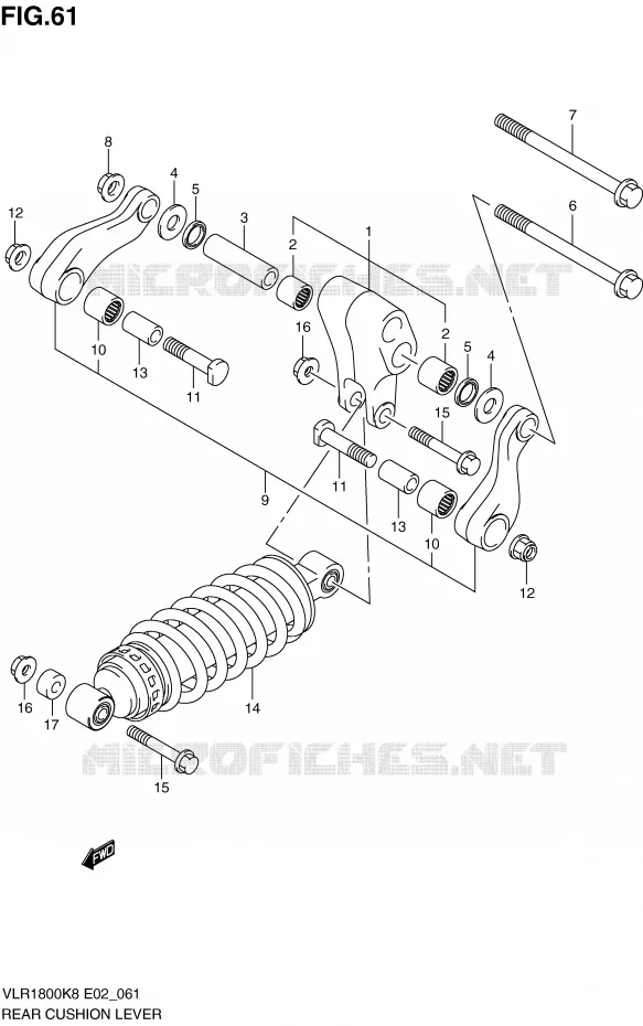 BIELLETTE DE SUSPENSION ARRIERE Suzuki MOTO 1800 INTRUDER 2009  VLR1800TK9(E2)