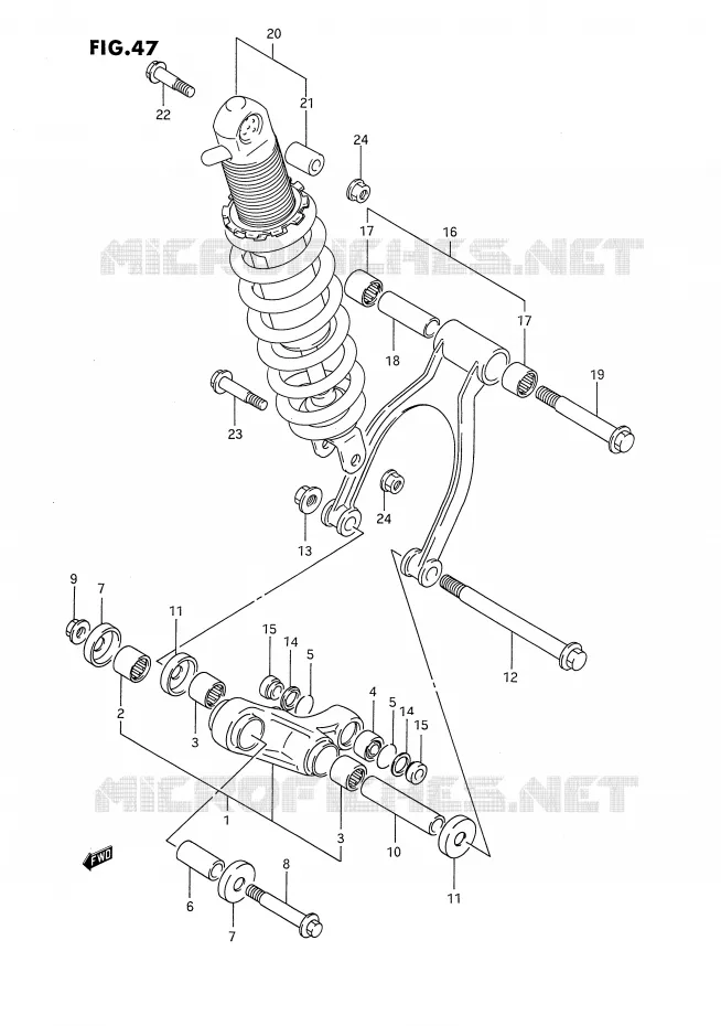 BIELLETTE DE SUSPENSION ARRIERE Suzuki MOTO 650 DR 1992  DR650RUN(E4)