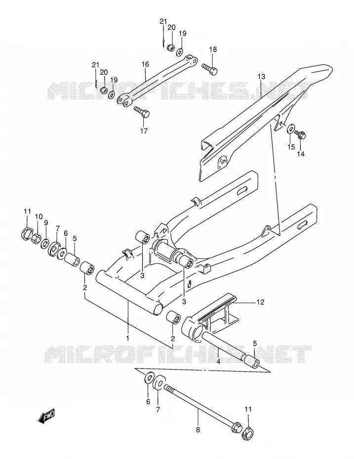 BRAS OSCILLANT ARRIERE Suzuki MOTO 500 GS-E 1997  GS500EUV(E2)
