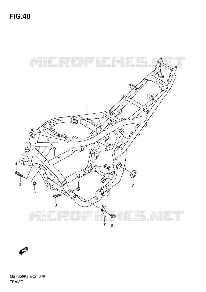 CADRE Suzuki MOTO 650 BANDIT 2010  GSF650SAL0(E2)