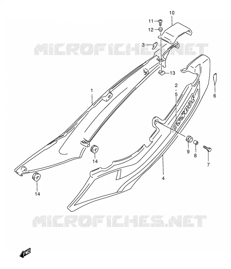 CARENAGES ARRIERE  (MODELE W) Suzuki MOTO 500 GS-E 2000  GS500EY(E2)