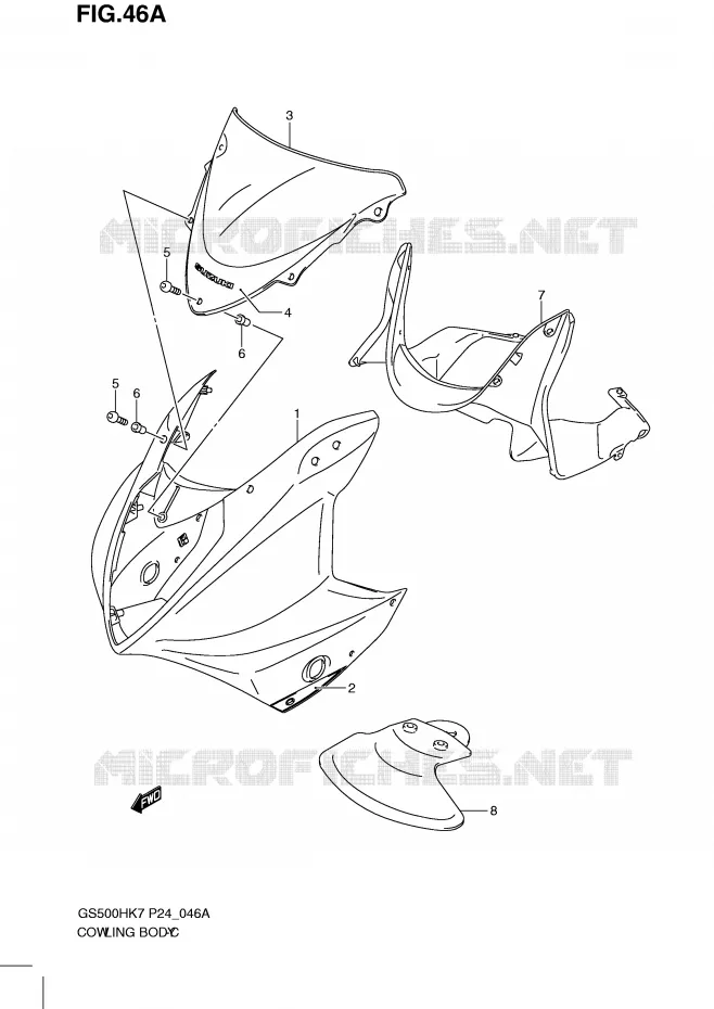 CARENAGES (GS500FHK8) Suzuki MOTO 500 GS-F 2007  GS500FHK7(P24)