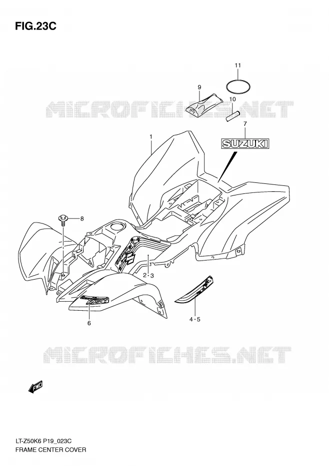 CARENAGES (LT-Z50ZL0) Suzuki QUAD 50 QUADSPORT 2013  LT-Z50L0(P19)