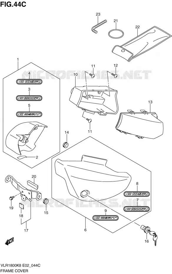 CARENAGES (MODEL L0) Suzuki MOTO 1800 INTRUDER 2010  VLR1800L0(E2)