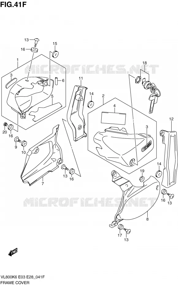 CARENAGES (MODEL L0) Suzuki MOTO 800 VOLUSIA 2007  VL800CK7(E3/E28)