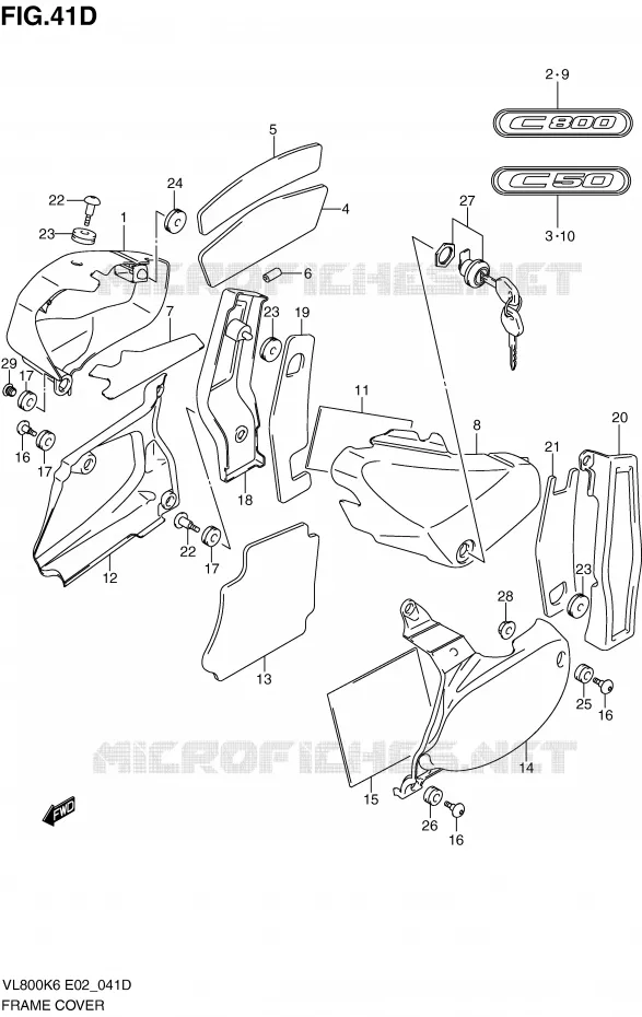 CARENAGES (MODEL L0) Suzuki MOTO 800 VOLUSIA 2007  VL800K7(E2)
