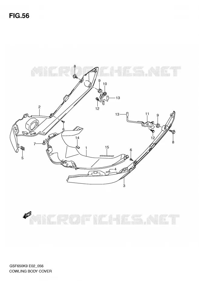 CARENAGES (WITH COWLING) Suzuki MOTO 650 BANDIT 2010  GSF650UAL0(E2)
