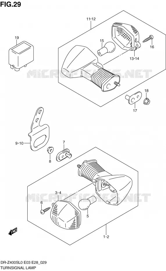 CLIGNOTANTS Suzuki MOTO 400 DR-Z 2010  DR-Z400SL0(E3/E28)