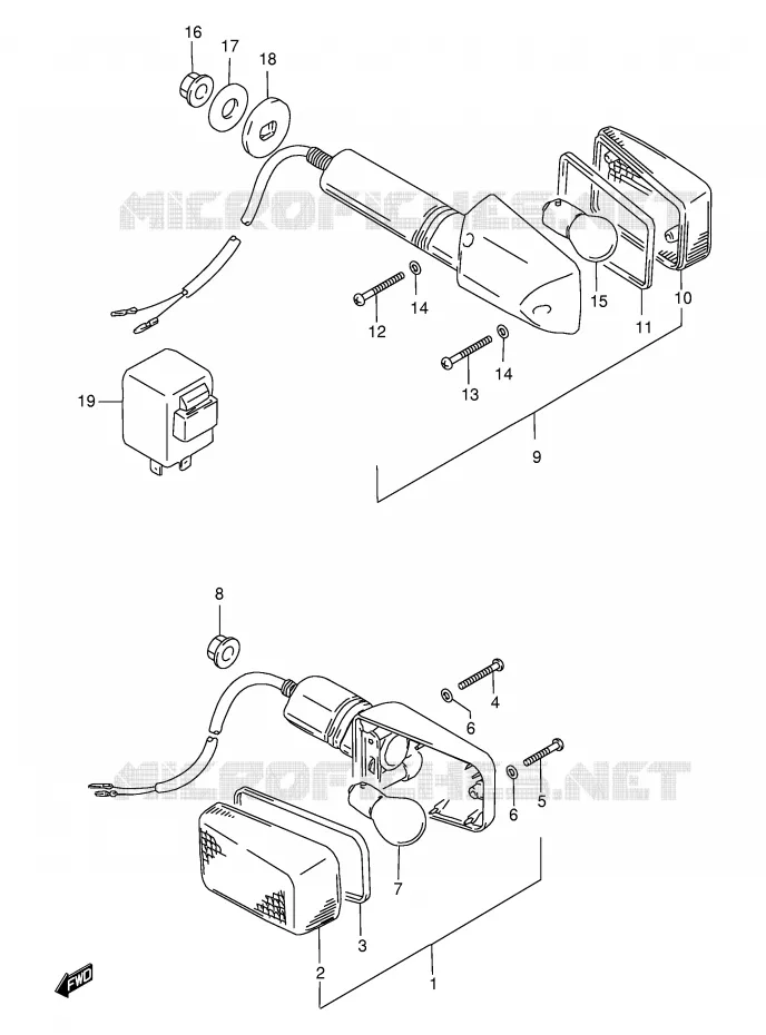 CLIGNOTANTS Suzuki MOTO 500 GS-E 1999  GS500EX(E2)