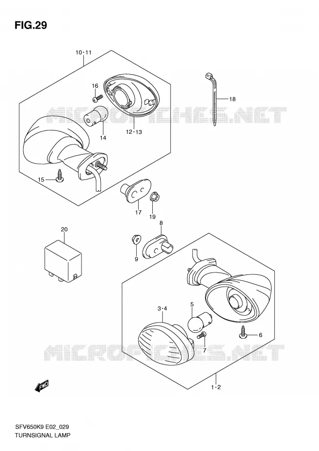 CLIGNOTANTS Suzuki MOTO 650 GLADIUS 2009  SFV650AK9(E2)