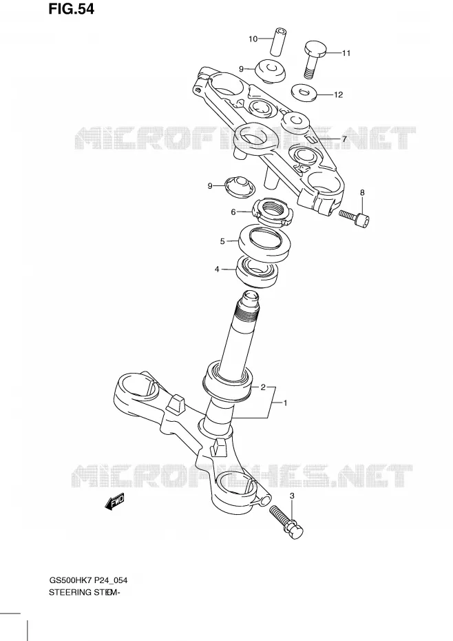 COLONNE DE DIRECTION (GS500FH) Suzuki MOTO 500 GS-E 2008  GS500HK8(P24)