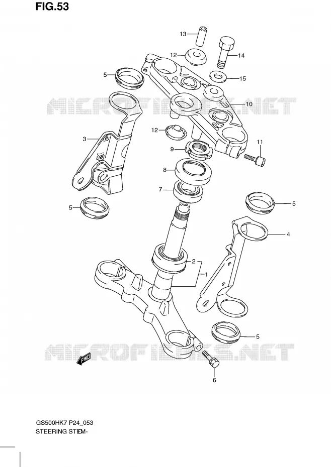 COLONNE DE DIRECTION (GS500H) Suzuki MOTO 500 GS-F 2008  GS500FHK8(P24)
