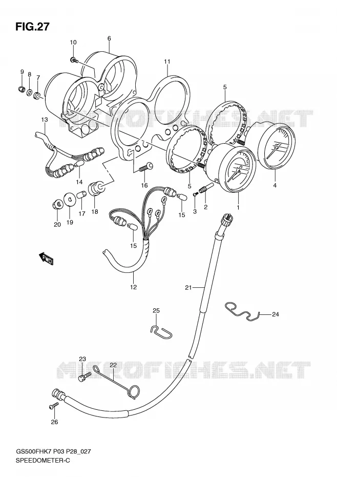 COMPTEUR (GS500FH P3, P28, P33, P95) Suzuki MOTO 500 GS-F 2009  GS500FHK9(P3)