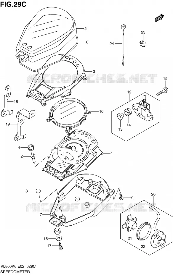 COMPTEUR (MODEL K9) Suzuki MOTO 800 VOLUSIA 2007  VL800UEK7(E2)