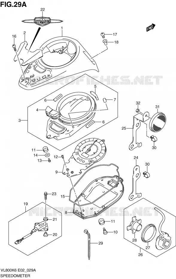 COMPTEUR (VL800K7/K8/UEK7/UEK8) Suzuki MOTO 800 VOLUSIA 2008  VL800CUEK8(E2)