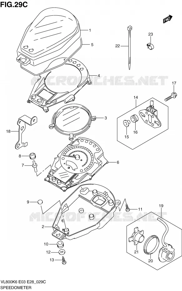 COMPTEUR (VL800K9/CK9) Suzuki MOTO 800 VOLUSIA 2008  VL800K8(E3/E28)