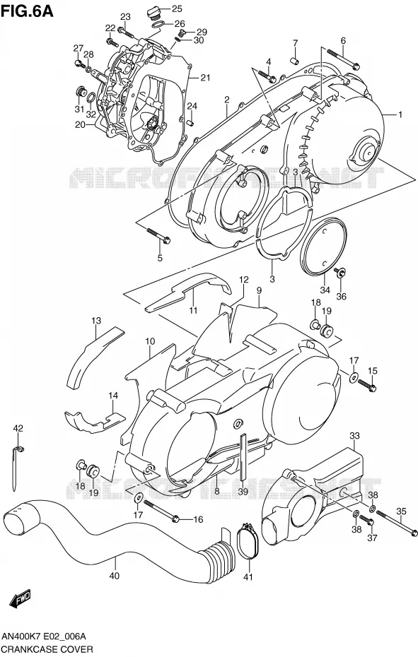 COUVERCLES DE CARTERS (MODEL K9) Suzuki SCOOTER 400 BURGMAN 2009  AN400K9(E2)