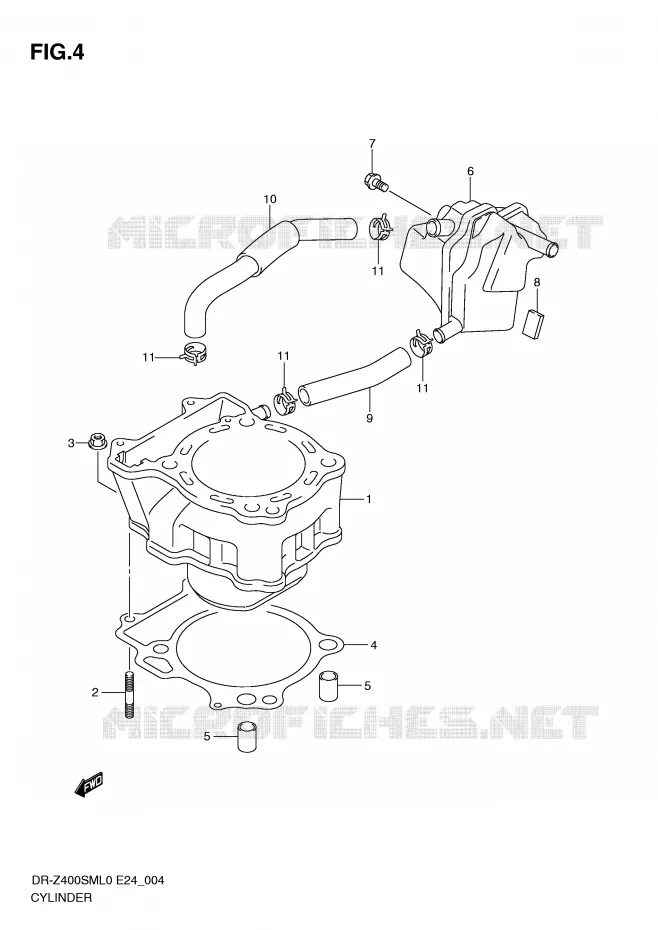 CYLINDRE Suzuki MOTO 400 DR-Z 2010  DR-Z400SML0(E24)