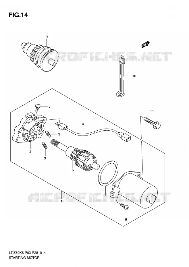 DEMARREUR (MODEL K6/K7/K8) Suzuki QUAD 50 QUADSPORT 2006  LT-Z50K6(P3/P28)