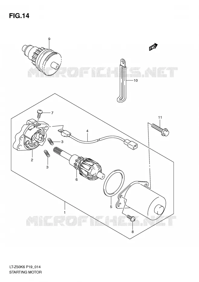 DEMARREUR (MODEL K6/K7/K8) Suzuki QUAD 50 QUADSPORT 2009  LT-Z50K9(P19)