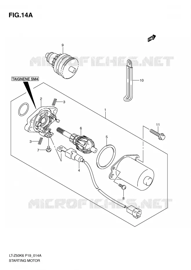 DEMARREUR (MODEL K8/K9/L0) Suzuki QUAD 50 QUADSPORT 2015  LT-Z50L0(P19)