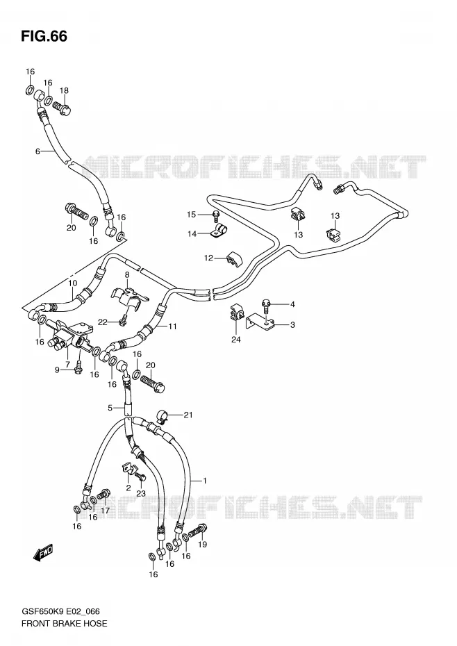 DURITE DE FREIN AVANT (GSF650AK9/SAK9/UAK9/SUAK9/AL0/SAL0/UAL0/SUAL0) Suzuki MOTO 650 BANDIT 2009  GSF650SAK9(E2)