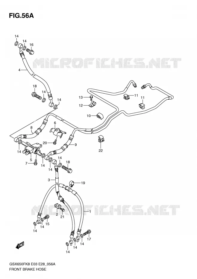 DURITE DE FREIN AVANT (GSX650FAK9/FAL0) Suzuki MOTO 650 GSX-F 2009  GSX650FK9(E3/E28)