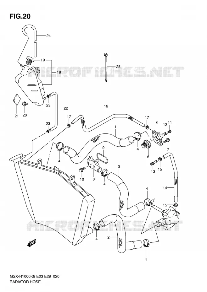 DURITE DE RADIATEUR Suzuki MOTO 1000 GSX-R 2010  GSX-R1000ZL0(E3/E28)