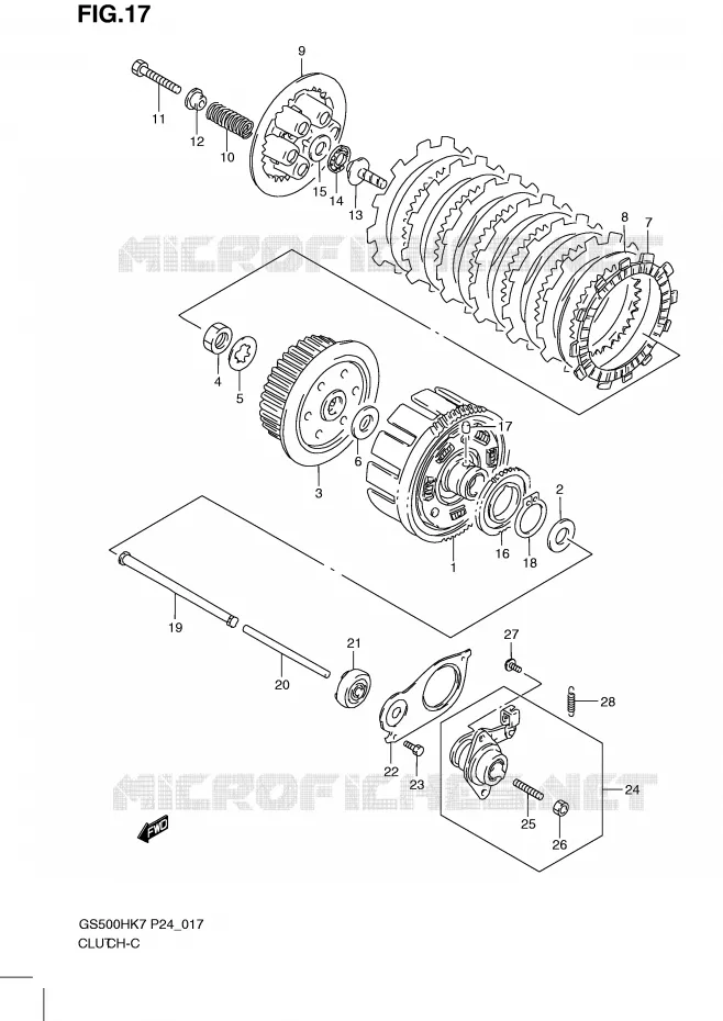 EMBRAYAGE Suzuki MOTO 500 GS-F 2010  GS500FHL0(P24)