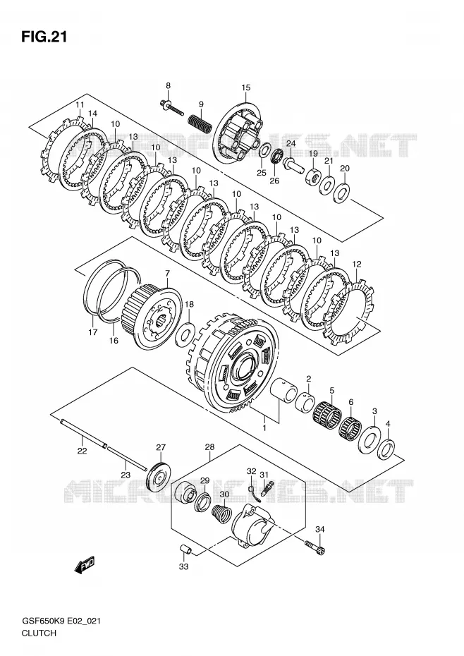 EMBRAYAGE Suzuki MOTO 650 BANDIT 2010  GSF650SAL0(E2)