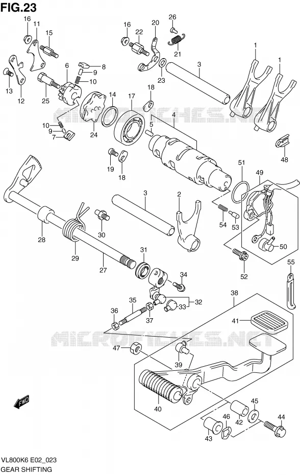 ENSEMBLE DE SELECTION DE VITESSES Suzuki MOTO 800 VOLUSIA 2010  VL800L0(E2)