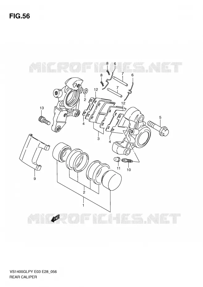 ETRIER DE FREIN ARRIERE Suzuki MOTO 1400 INTRUDER 1996  VS1400GLPT(E3/E28)