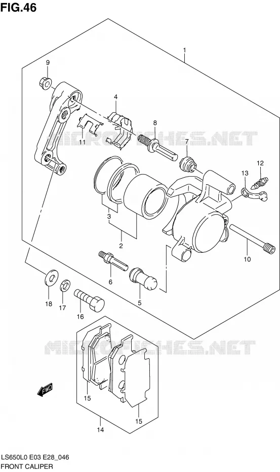 ETRIER DE FREIN AVANT Suzuki MOTO 650 BOULEVARD 2010  LS650L0(E3/E28)