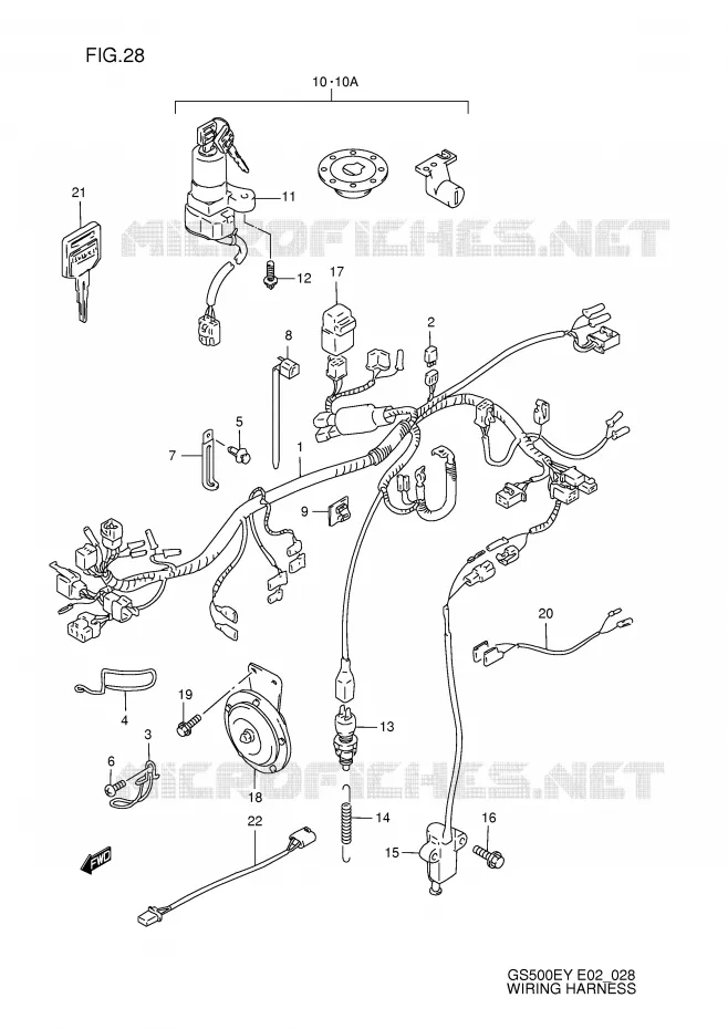 FAISCEAU ELECTRIQUE Suzuki MOTO 500 GS-E 1999  GS500EUX(E2)